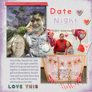 February Date Night Digiscrapping Layout
